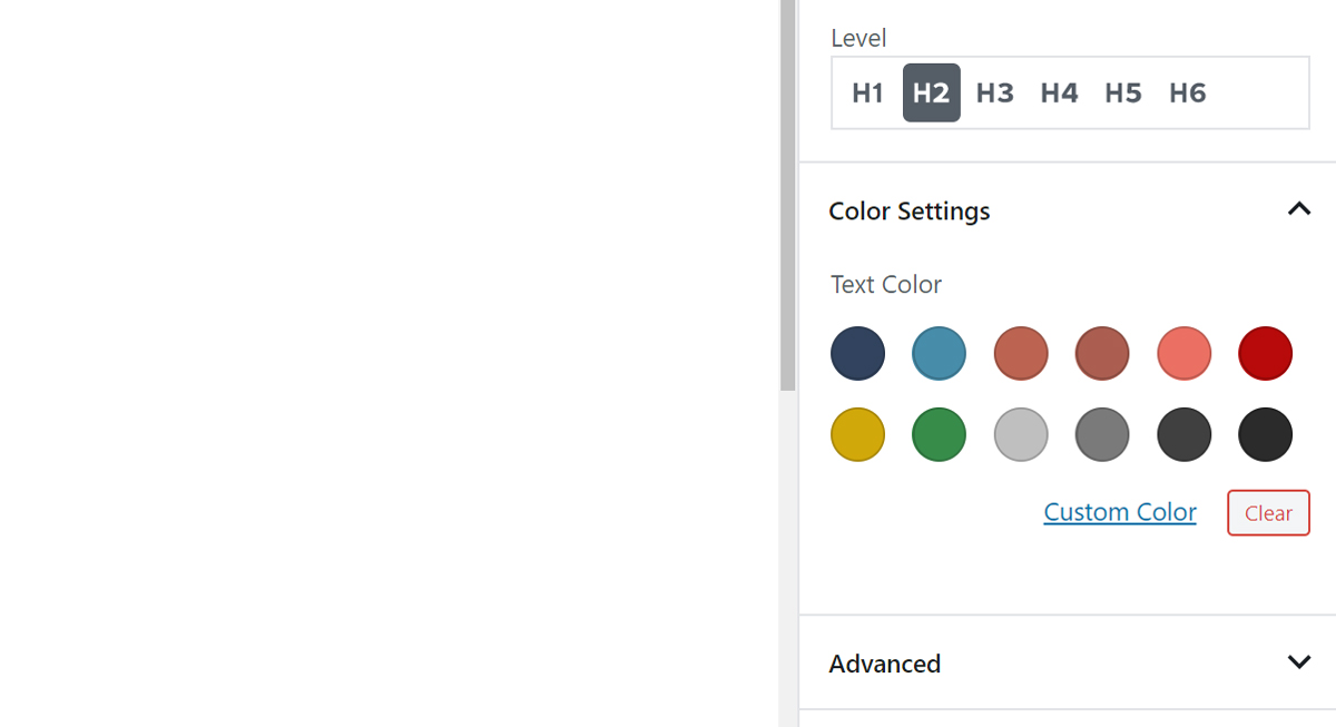ColorPallette component with custom color values